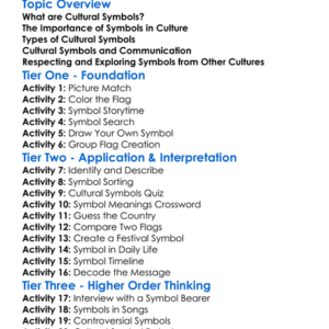 Cultural Symbols Worksheet Activity Booklet