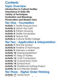 Cultural Textiles And Traditional Crafts Worksheet Activity Booklet