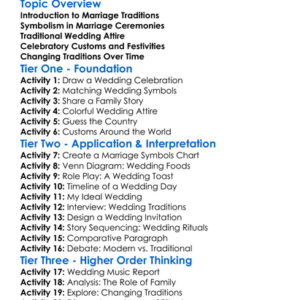 Cultural Traditions In Marriage Worksheet Activity Booklet