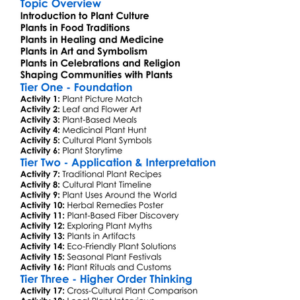 Cultural Uses Of Plants Worksheet Activity Booklet