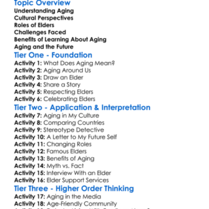 Cultural Views On Aging Worksheet Activity Booklet