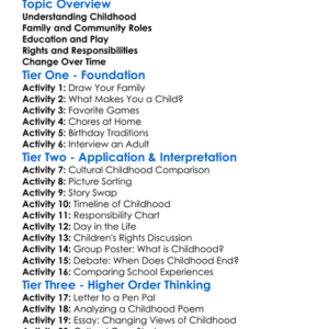 Cultural Views On Childhood Worksheet Activity Booklet