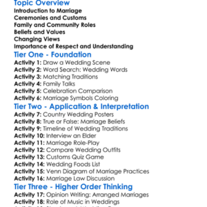Cultural Views On Marriage Worksheet Activity Booklet