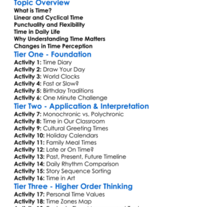 Cultural Views On Time Worksheet Activity Booklet