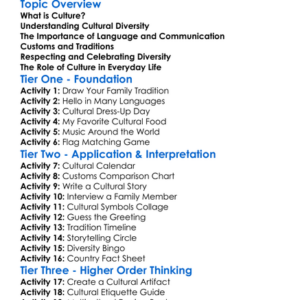 Culture And Cultural Diversity Worksheet Activity Booklet