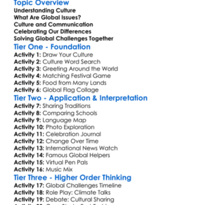 Culture And Global Issues Worksheet Activity Booklet