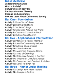 Culture And Society Worksheet Activity Booklet