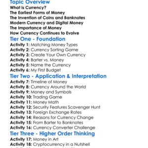 Currency And Money History Worksheet Activity Booklet
