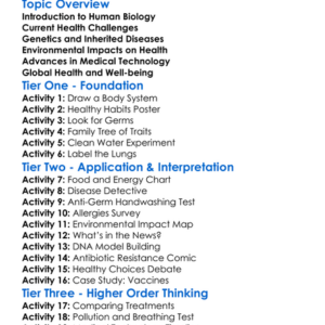 Current Issues In Human Biology Worksheet Activity Booklet