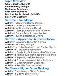 Current Resistance And Ohms Law Worksheet Activity Booklet