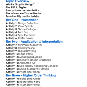 Current Trends In Graphic Design Worksheet Activity Booklet