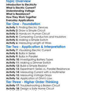 Current Voltage And Resistance Worksheet Activity Booklet