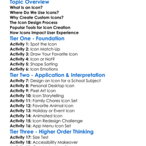 Custom Icon Creation Worksheet Activity Booklet