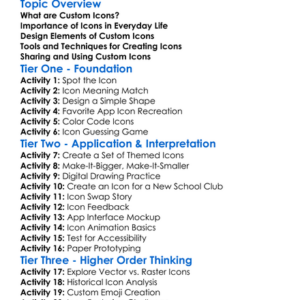 Custom Icons Worksheet Activity Booklet