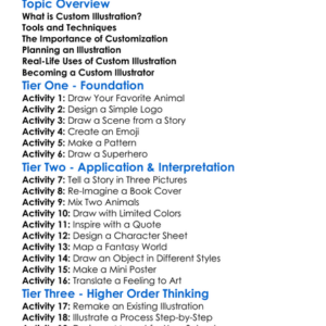 Custom Illustration Worksheet Activity Booklet