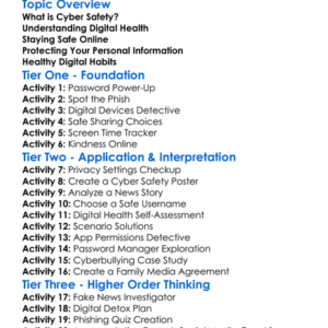 Cyber Safety And Digital Health Worksheet Activity Booklet