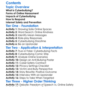 Cyberbullying And Online Harassment Worksheet Activity Booklet