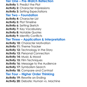 Cyborg 1989 Worksheet Activity Booklet