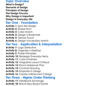 D Basics In Design Worksheet Activity Booklet