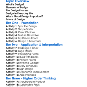 D Design Fundamentals Worksheet Activity Booklet