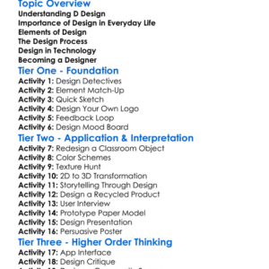 D Design Introduction Worksheet Activity Booklet