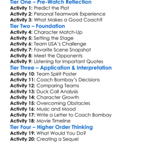 D2 The Mighty Ducks Worksheet Activity Booklet