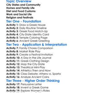 Daily Life In Ancient Greece Worksheet Activity Booklet