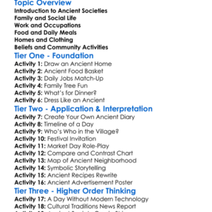 Daily Life In Ancient Societies Worksheet Activity Booklet