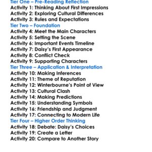 Daisy Miller Henry James Worksheet Activity Booklet