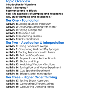 Damping And Resonance Worksheet Activity Booklet