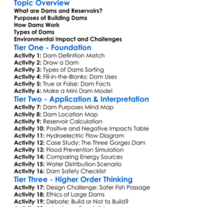 Dams And Reservoirs Worksheet Activity Booklet