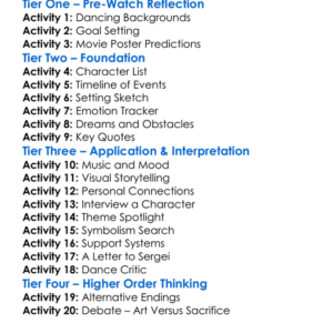 Dancer 2016 Worksheet Activity Booklet