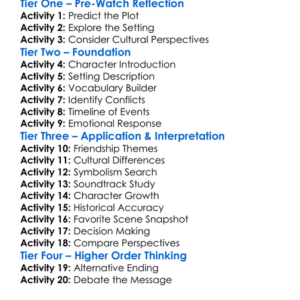 Dances With Wolves 1990 Worksheet Activity Booklet