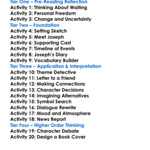 Dangling Man Saul Bellow Worksheet Activity Booklet