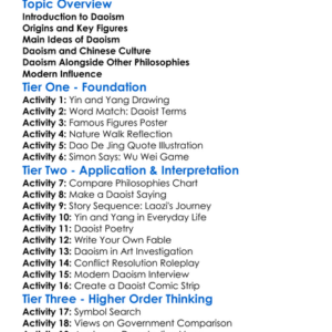 Daoism And Chinese Philosophy Worksheet Activity Booklet