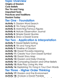 Daoism Worksheet Activity Booklet