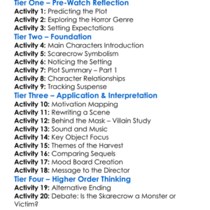 Dark Harvest Iii Skarecrow 2004 Worksheet Activity Booklet