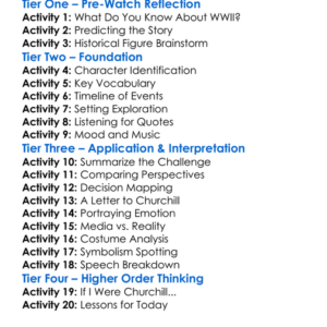 Darkest Hour 2017 Worksheet Activity Booklet