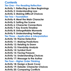 Darkness Before Dawn Sharon M Draper Worksheet Activity Booklet