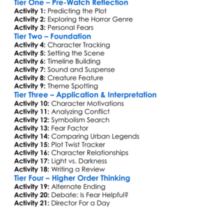 Darkness Falls 2003 Worksheet Activity Booklet