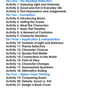 Darkness Visible William Golding Worksheet Activity Booklet
