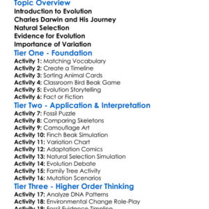 Darwins Theory Of Evolution Worksheet Activity Booklet