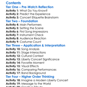 Daryl Hall  John Oates The Liberty Concert 1985 Worksheet Activity Booklet