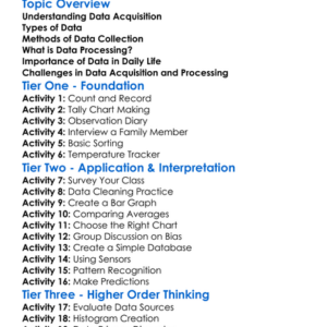 Data Acquisition And Processing Worksheet Activity Booklet