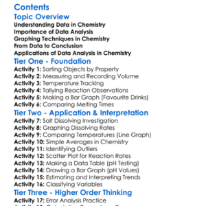 Data Analysis And Graphing In Chemistry Worksheet Activity Booklet
