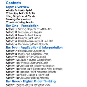 Data Analysis And Interpretation In Experiments Worksheet Activity Booklet