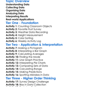 Data Analysis And Interpretation Worksheet Activity Booklet