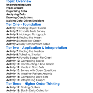 Data Analysis And Interpretation Worksheet Activity Booklet