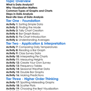Data Analysis And Visualization Worksheet Activity Booklet
