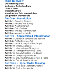 Data Collection And Interpretation Worksheet Activity Booklet